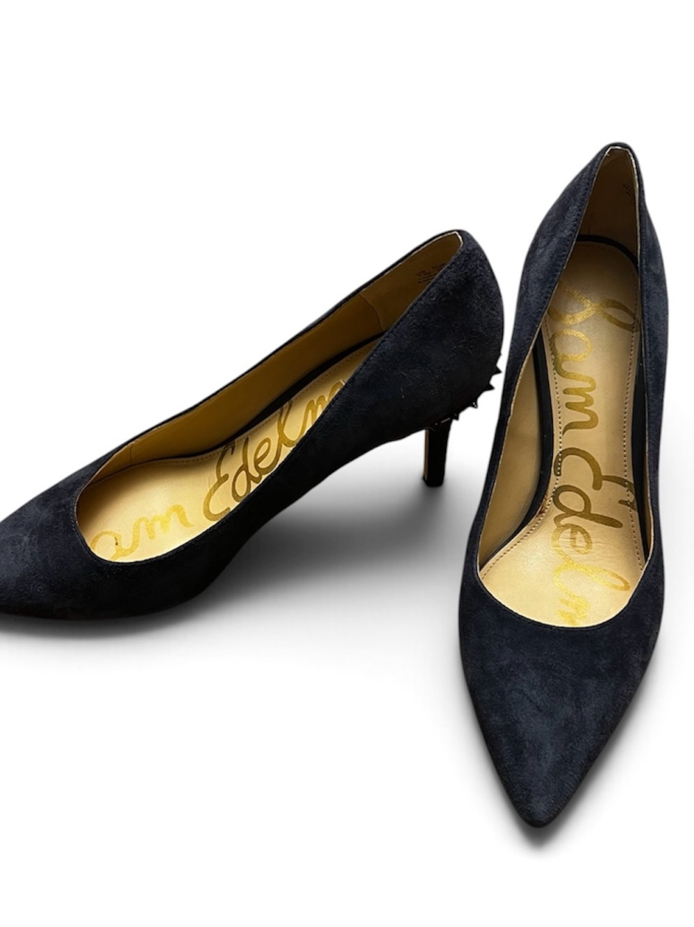 Sam Edelman Blue / gray Suede Pointed Toe spiked hell Pump stilettos size 7.5
